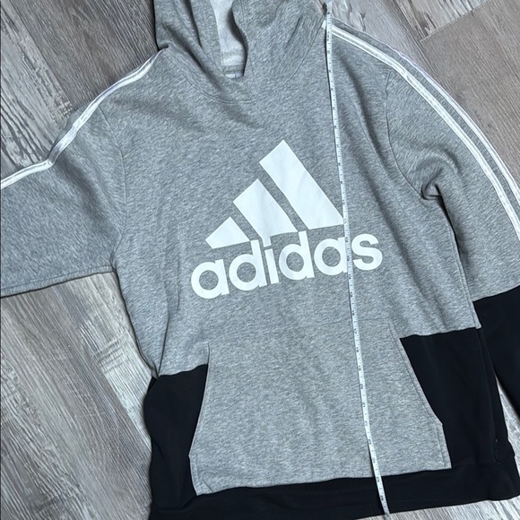 Boys Adidas Gray and Black Hoodie - Picture 3 of 4